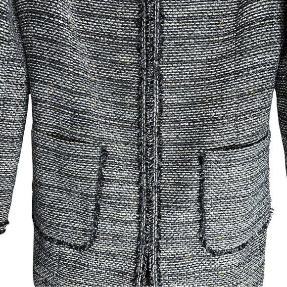 DKNY Womens Gray/Black/YellowTweed Hidden Clasp Front Jacket - Size 2 - Picture 2 of 8